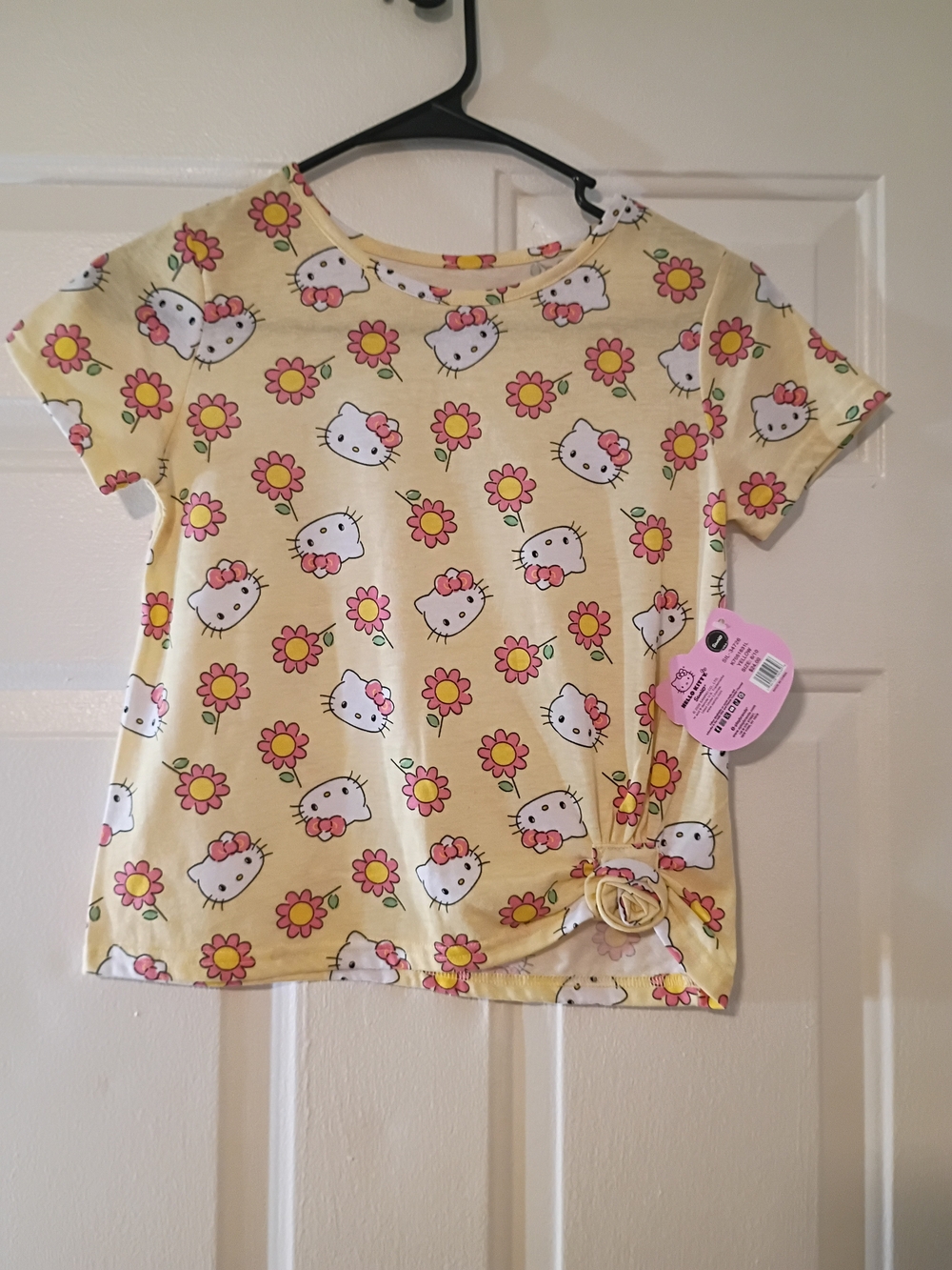 Hello Kitty Yellow Pink Floral Short Sleeve Tee